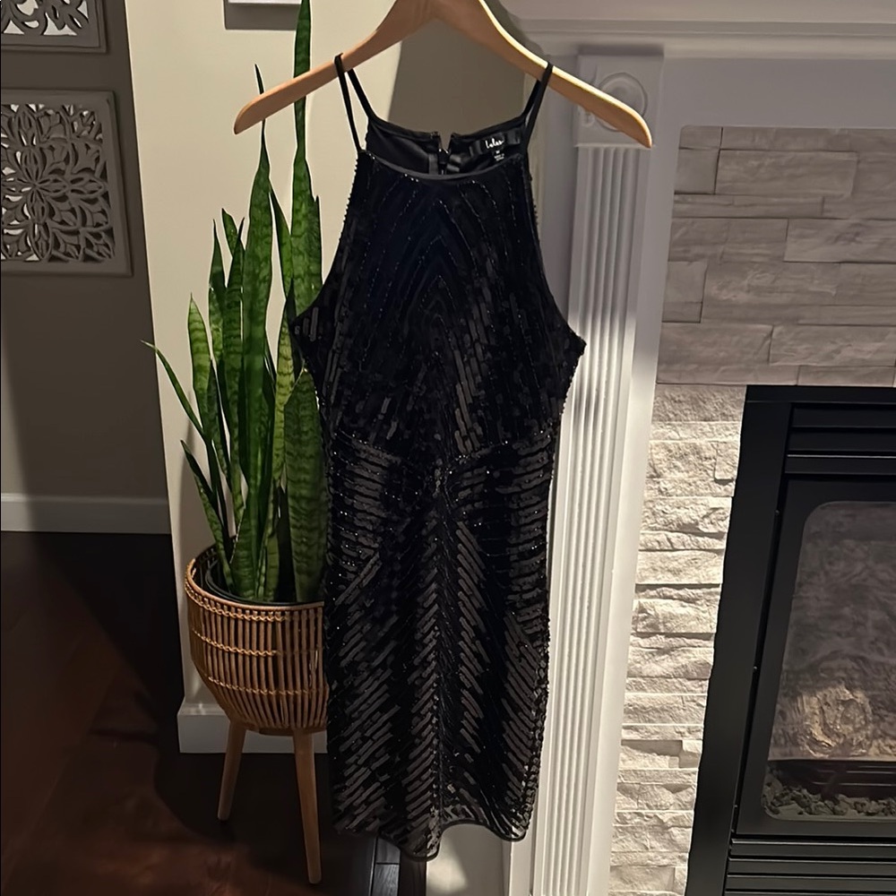 Lulu Black Sequins Dress
